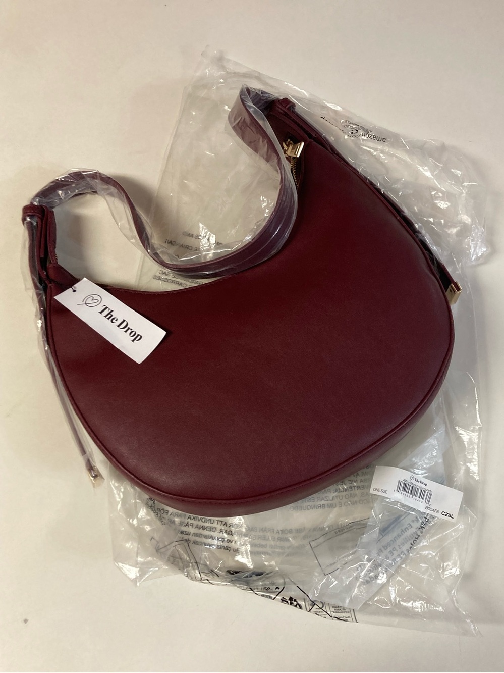 The Drop Marion Burgundy Crescent Purse